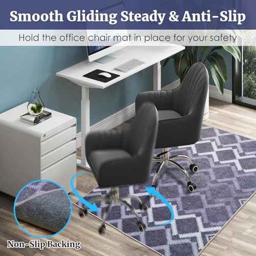 Office Chair Mat,36"x48" Chair Mats for Hardwood Floor,Safe Mats for Under Desk Chairs with Anti-Slip Backing,Computer Chair Mats with Sturdy Locked Edge,Easy to Clean Desk Chair Mat for Home/Office