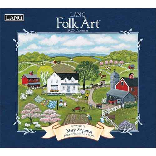 Lang Companies, Lang Folk Art 2026 Wall Calendar by Mary Singleton, 13.4'' X 12'', 12-Month Calendar with Stapled Binding