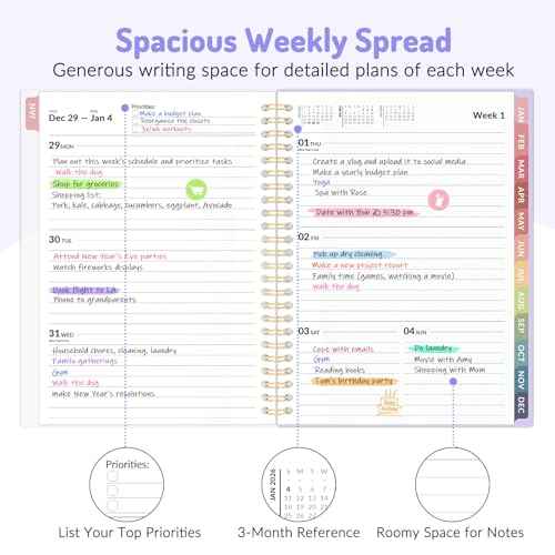 Forvencer Planner 2026-2027, 17 Month Weekly and Monthly Calendar Planner, Jan 2026 -May 2027, 6.3" x 8.4", Daily Agenda Book with Tabs, College Organizer Notebook, School Supplies for Student Teacher Classroom, A5, Purple