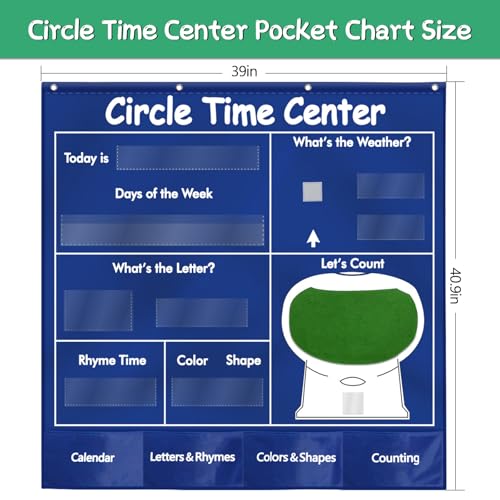Classroom Circle Time Pocket Chart with Calendar & Weather Learning Center