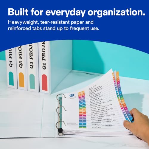 Avery A-Z Multicolor Table of Contents Dividers 26-Tab Set - 0.281H x 11L x 11W