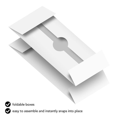 White Business Card Folding Box - Thick and Sturdy Cardboard Boxes for Storage Containers, Packaging, Card Holder and Organizer - 25 per Pack (12" x 3 1/2" x 2")
