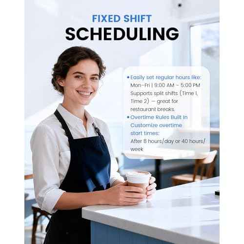 NGTeco Standalone Time Clock, Fingerprint & PIN Time Clocks for Employees Small Business Without WiFi & Software, Clock in and Out Machine for Employees, No Monthly Fee