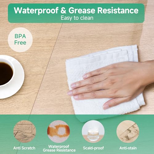 NATRKE Clear Desk Mat 35.4x19.7 Inch Large Transparent Computer Desk Pad Waterproof PVC Office Protector
