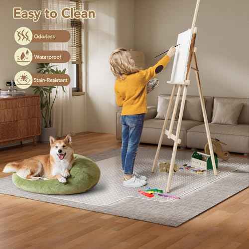 Office Chair Mat for Carpet with Lip, 40" x 50" Clear Plastic Heavy Duty Desk Floor Protector, Low Pile Carpet Saver Mat for Rolling Chairs, Smooth Glide Computer Chair Mat for Office or Home