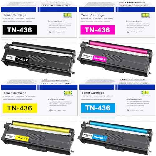 TN436 TN-436 Toner Cartridge TN433 TN431 Compatible for Brother TN436 Replacement for Brother HL-L8360CDW HL-L8260CDW MFC-L8900CDW MFC-L8690CDW Printers (4Pack, Black Magenta Yellow Cyan)