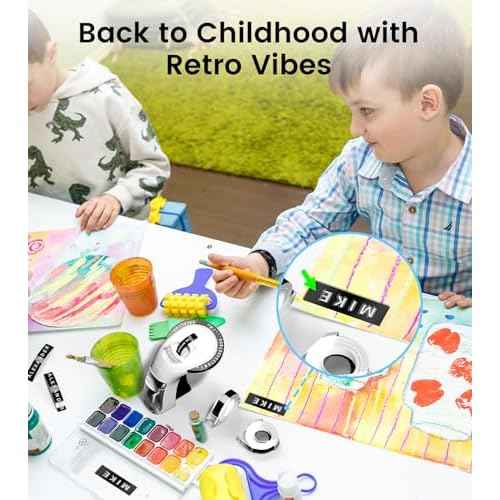 Embossing Label Maker Machine with Tapes, Vintage Manual Label Maker Embossed, Retro 3D Embosser Old School Labeler with 3 Rolls 9mm Labels-Waterproof for Home Office Kids DIY Craft Scrapbook