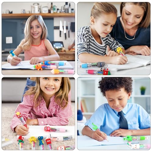 CZWZ 24-Pack Mini Multicolor 4-in-1 Ballpoint Pens for Kids, Cute Party Favors