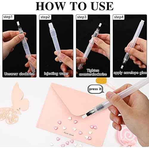 3 PCS Pencil Style Envelope Moistener - Stamp Envelope Moistener Mailing Letter Sealer Envelope Licker for Office Classroom, Clear