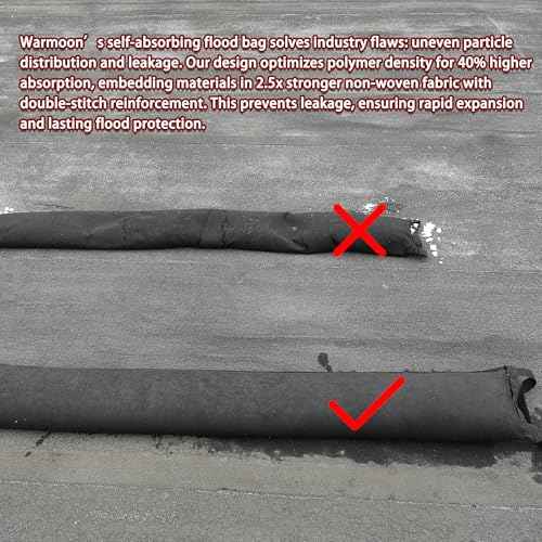 Self-Absorbing Reusable Flood Bags with Handles - Evenly Distributed Absorbents, Multiple Lengths - Home/Garage/Commercial Protection (7ft (Pack of 2) - with Handles)