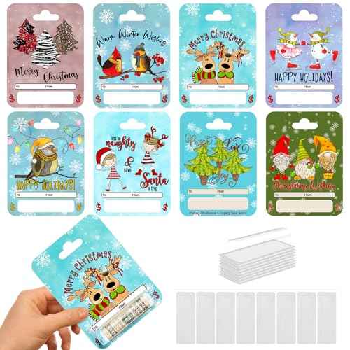 Christmas Money Holder Cards Set of 8 for Cash Gift,Christmas Cards Money Holder Ornaments with Cover for Christmas Decoration,Funny Xmas Cash Gift Ideas, Merry Christmas Hanging Ornaments Decor