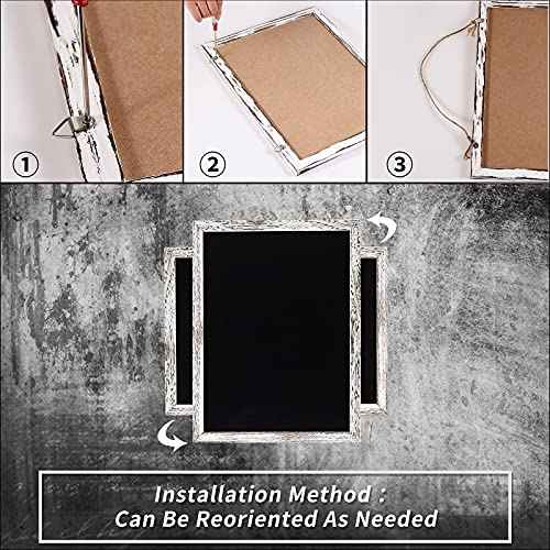 Chalkboard 12x16 inches, 3 Pack Non-Magnetic Blackboard, Rustic White Wooden Framed Chalkboards for Wedding, Kitchen and Home Decor