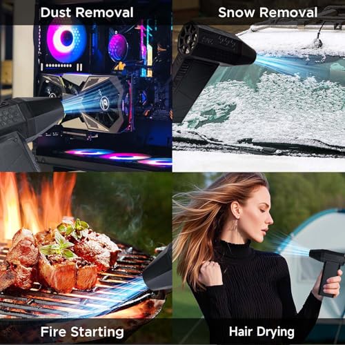 Compressed Air Duster ? 130000RPM High-Speed Air Blower with 280G Wind Pressure, 3 Gears Wind Speed, Cordless Rechargeable Dust Cleaner with 5000mAh Battery for Computer, Keyboard, Car & Electronics