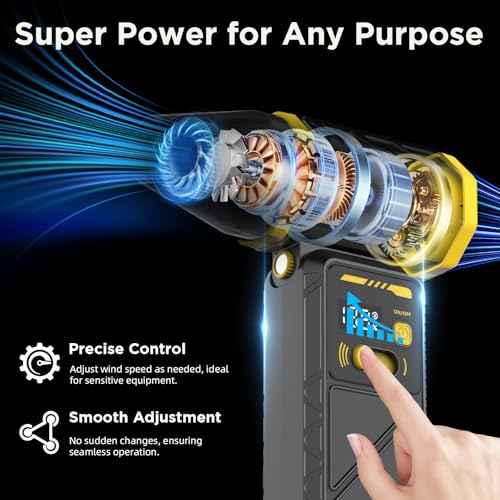 Cordless Air Duster-280000RPM Super Power Air Duster Rechargeable,Stepless Speed Change Mini Air Duster Rechargeable,with Display Screen & Light,Dust Blower for Computer, Keyboard, House,OutdoorandCar