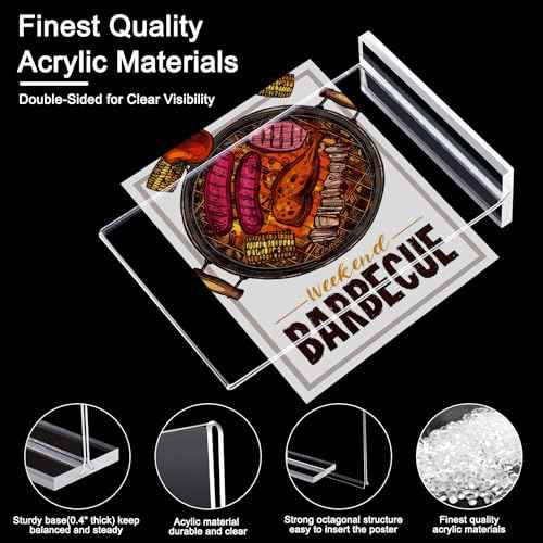 Hoewina Acrylic Sign Holder 8.5 x 11 Inch 3 Pack, Clear Display Sign Stand for Store Sign Holders, Vertical Double Acrylic Stands, Vendor Booth Display Items