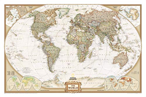 National Geographic World Wall Map - Laminated Educational Map 46 x 30.5 in