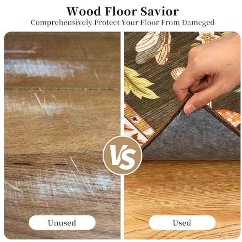 Office Chair Mat for Hardwood Floor,Mushroom 48"x60" Computer Chair Mat for Rolling Chairs Carpet,Under Desk Non Slip Gaming Rug,Low-Pile Rubber Backing Large Protector Mat (Brown)