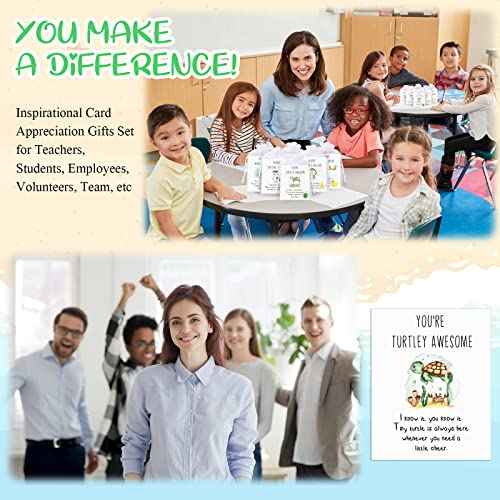 Fumete 200 Set Christmas Employee Appreciation Gift Bulk for Coworkers Thank You Staff Funny Rad Tech Week Nurse Gift Animal Pun Inspirational Note Cards Resin Duck Stars Whales Turtles Owls