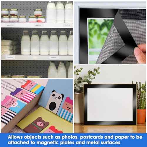 Strong Adhesive Magnetic Tape Strip Roll- 1" x 10ft, Cuttable Magnetic Sheets for,DIY Art Projects, Whiteboards, Fridge Organization - Ideal for Home, School, Office Use.(0.06" Thick)