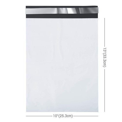 Fuxury Poly Mailers 10x13 Inch 100 Pack,Shipping Bags for Clothing,Strong Adhesive Mailing Envelopes,Self Seal Plastic Postal Return Package Bags for Small Business,White