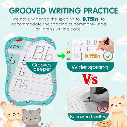 6-Pack Reusable Handwriting Practice Workbooks for Kids Ages 3-8 with Magic Fading Ink