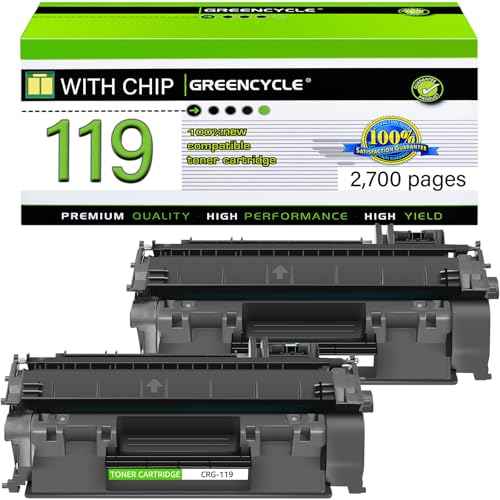 greencycle CRG119 Compatible Toner Cartridge Replacement for Canon 119 3479B001AA Black Toner for imageCLASS MF414dw MF416dw MF5950dw MF5960dn MF6180dw lbp6670dn LBP251dw LBP253dw Printer (2-Pack)