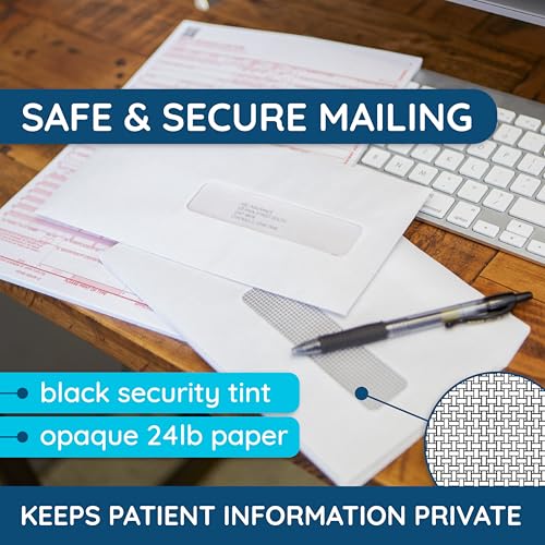 Blue Summit Supplies 500 CMS Self Seal Claim Envelopes 4 1/2 x 9 1/2 Inches for CMS 1500 Forms