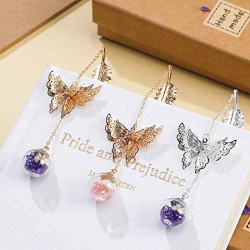 Metal Butterfly Feather Bookmark Birthday Gifts Teachers Christmas Gifts for Women Christmas Stocking Stuffers Valentine's Day Teacher Gifts Bookmarks for Women Girls Readers Book Lovers