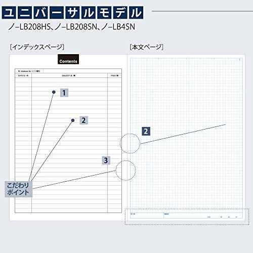 80 sheets and Ki-LB208S Kokuyono research lab notebook A4 5mm squares ruled line-byline with (japan import)