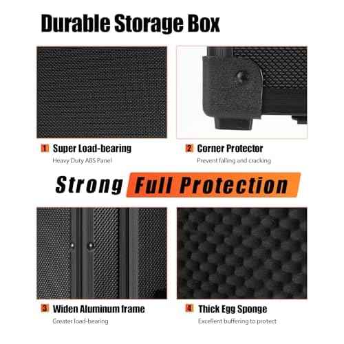 Storage Lock Box -16x 12 x 6.5 Inch Large Combination Lock Boxes for Important Document Collection Organizer- Lockable Safe Storage Box Medicine Box, Lockable Boxes for Personal Items