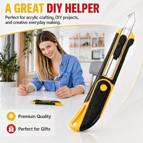 DIYSELF Professional Plexiglass Cutter with 10 SK5 Blades - Accurate Acrylic Scoring Tool
