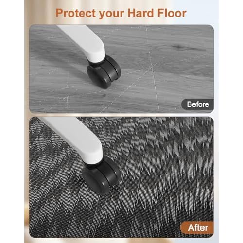 Blvornl Large Office Chair Mat for Hardwood Floor, Rolling Chair Mat for Hard Wood, Large Anti-Slip Hard Floor Protector, Heavy Duty Computer Desk Rug for Office and Home 50"*63" Dark Grey