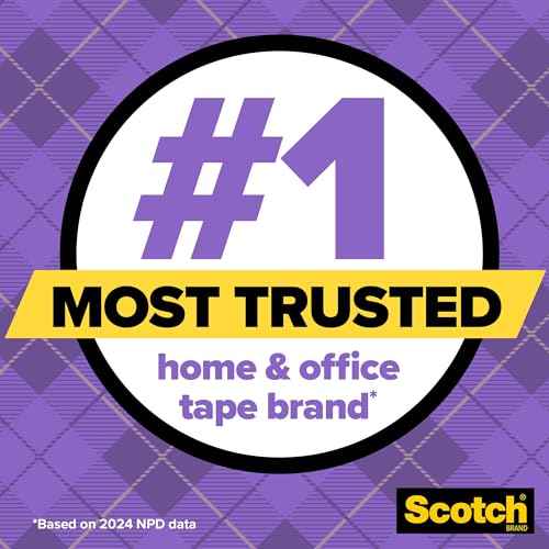Scotch Gift Wrap Tape, Invisible, Holiday Gift Wrapping Supplies for Christmas Presents and Gift Bags, 0.75 in. x 650 in., 6 Tape Rolls with Dispensers
