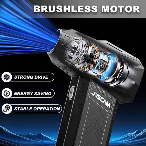 Compressed Air Duster - 180,000 RPM Electric Air Duster - with Brushless Motor, 3-Gear Adjustable Air Duster - for Keyboard, PC, Car, Air Bed, and Home Cleaning (X11-Black)