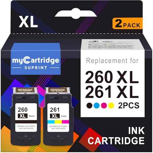 260XL 261XL Ink Cartridges Replacement for Canon 260 and 261 Ink Cartridges Printer Ink 260 and 261 Combo Pack Pixma TS6420a TS6400 TS6420 TR7020a TR7000 TR7020 TS5320 TS5300 PG-260 XL CL-261 XL