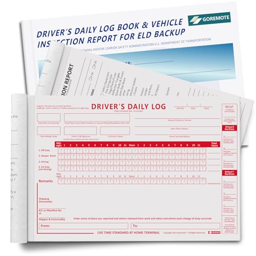 goremote ELD Backup Driver Log Book & DVIR - 16 Sets, 8 Days