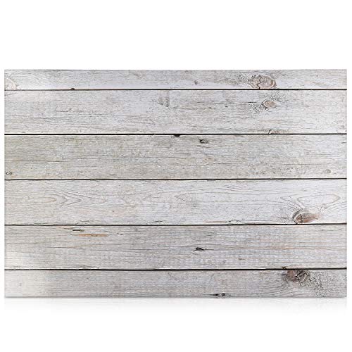 Navaris Magnetic Dry Erase Board - 16 x 24 inches Decorative White Board for Wall with Design, Includes 5 Magnets and Marker - Wooden Planks