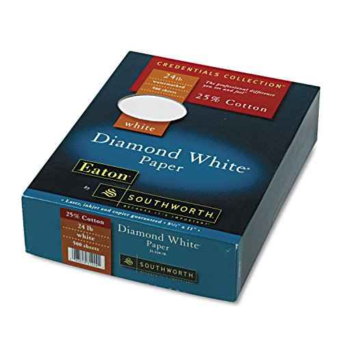 Southworth 3122410 25% Cotton Diamond White Business Paper 24 lbs. 8-1/2 x 11 500/Box