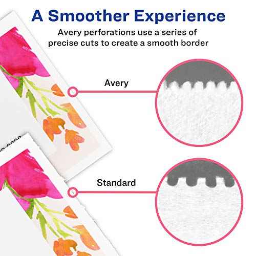 Avery Printable Business Cards with Sure Feed Technology, 2" x 3.5", White, 100 Blank Business Cards, Inkjet Printer Paper (28371)