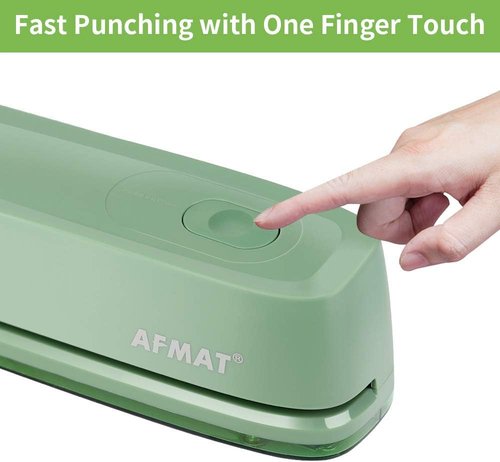 AFMAT Electric 3 Hole Punch - Effortless 20-Sheet Puncher for Binders | 9/32" Hole Diameter, Heavy Duty