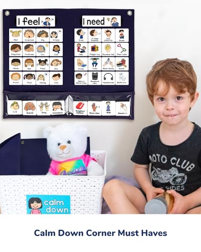 CHEFAN Basic Feelings Chart for Kids - Calm Down Corner & SEL Classroom Tool