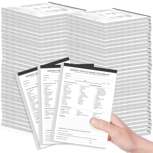 (50-Pack) Yaridar DVIR Vehicle Inspection Report Books, 31 Sets Each, 2-Ply Carbonless, 5.8 x 8.3 in