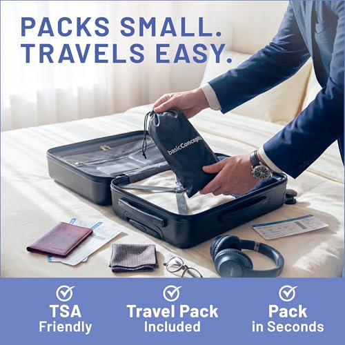 BASIC CONCEPTS Pack of 1 Airplane Foot Hammock Travel Foot Rest for Plane & Train