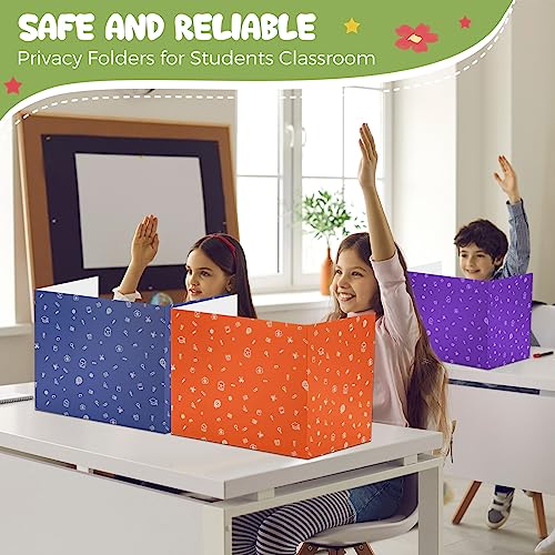 Sherr 30 Pcs Student Desk Privacy Folders with Study-Themed Print, Simple Style & Classic Color