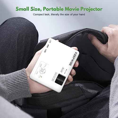 Mini Projector with WiFi and Bluetooth, 1080P Supported Outdoor Movie Projector, Compatible with Android/iOS/Windows/TV Stick/HDMI/USB