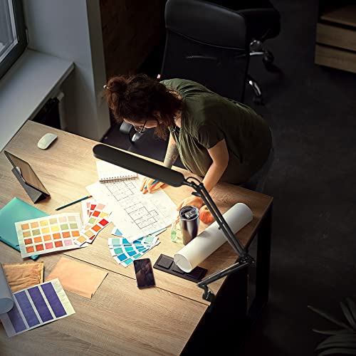 SKYLEO Black Adjustable Swing Arm Desk Lamp for Home Office & Study