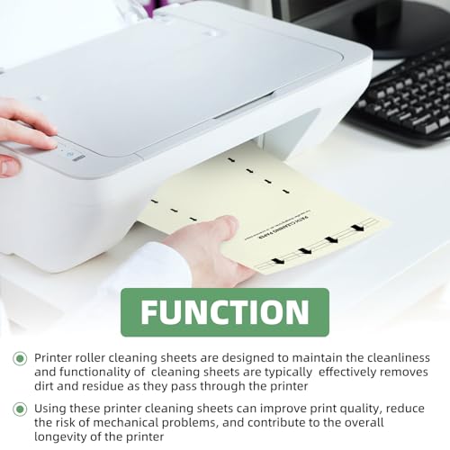 10 Pack Printer Cleaning Sheets for Laser & Inkjet Printers - Reusable Scanner & Copier Maintenace Paper