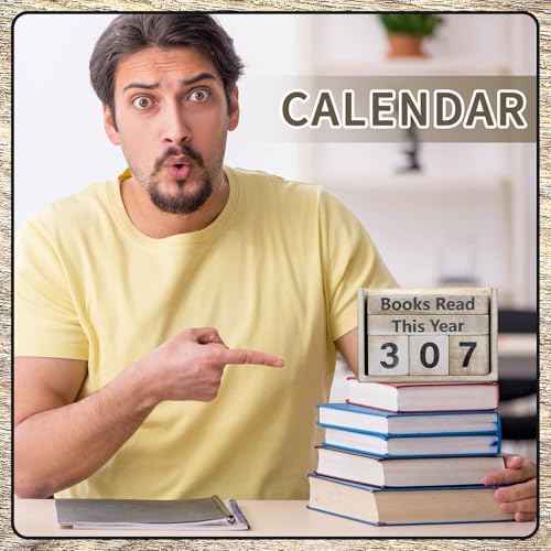 Yerliker Books Read This Year Counter Book Lover Gift up to 999 Bookish Accessories Bookworm Gift for Club Members Student Teacher Reading Accessories(Rustic)