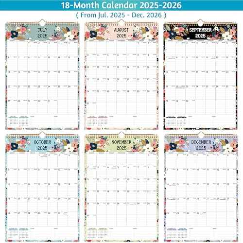 Wall Calendar 2025-2026 ? Jul.2025 - Dec.2026, Calendar 2025-2026 Wall, 18 Monthly Calendar, 12 x 17 In, 2026 Calendar with Large Blocks, Thick Paper, Holidays, To-do £¦ Notes, Great for Organizing