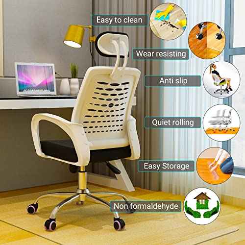 Office Chair Mat for Hardwood Floor & Tile, Floor Protector,Round Floor Mats, Desk Chair Mat, Office Chair Mat for Office & Home Gaming Floors - 45" EVA Material, Non-Slip, Without Curling